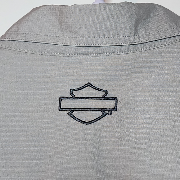 Harley Davidson Vented Rear Long Sleeve Shirt Roll Up Tabs Relaxed Fit 2XL - Picture 7 of 8